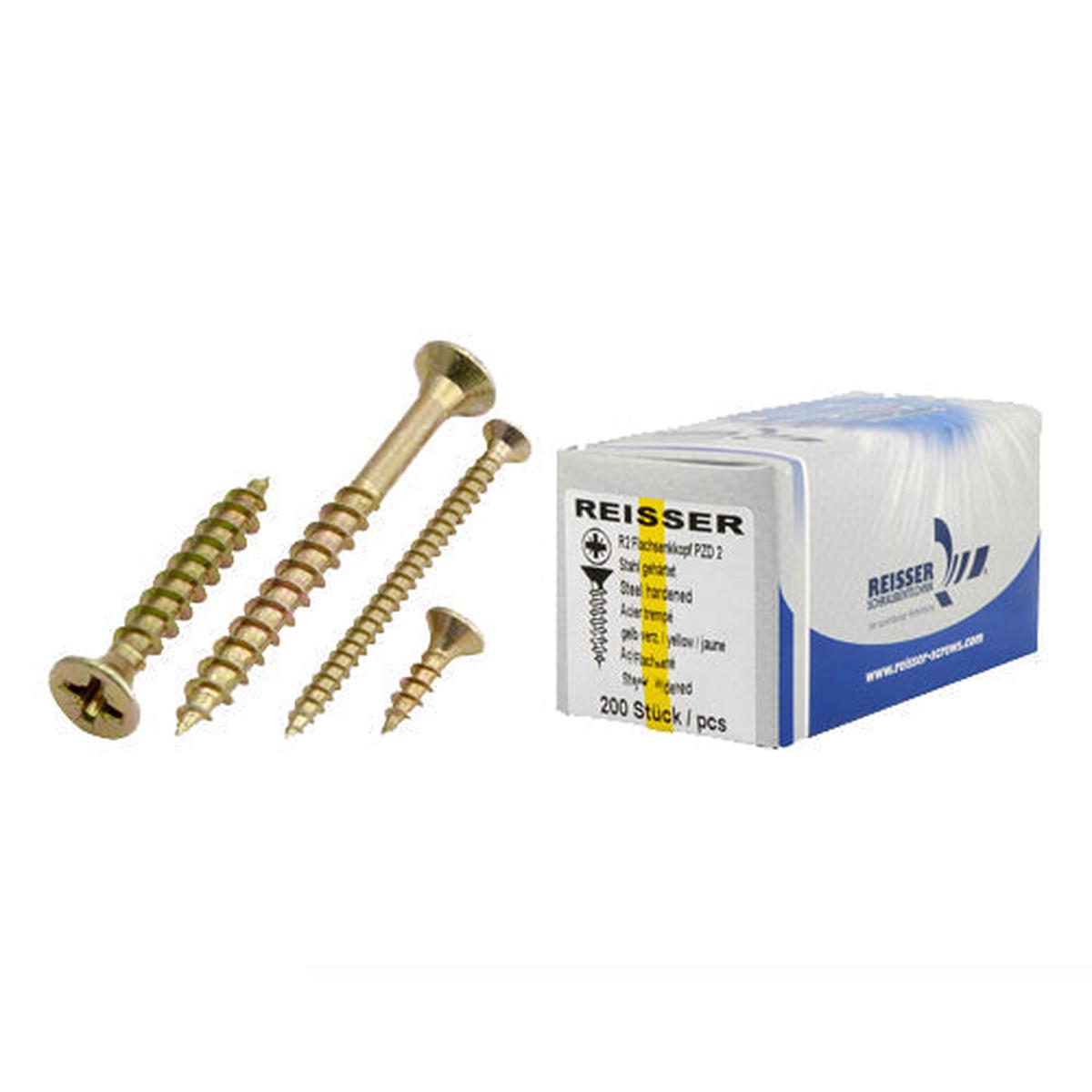 Reisser 4 x 40mm R2 Pozi Yellow Screw (200pc)
