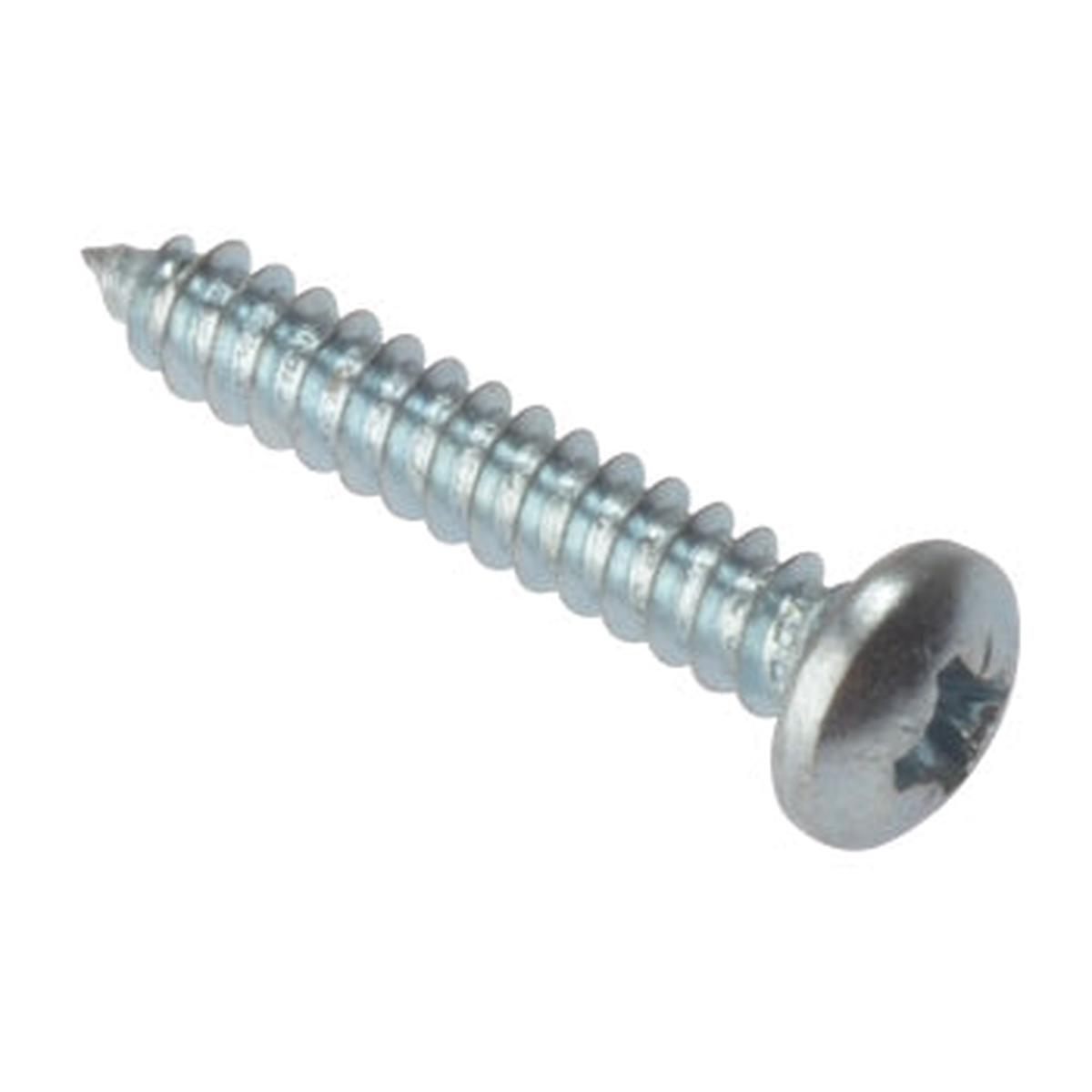 Forgefix Self Tapping Screw Pozi Pan Head ZP 1/2in x 4 Forge Pack of 60
