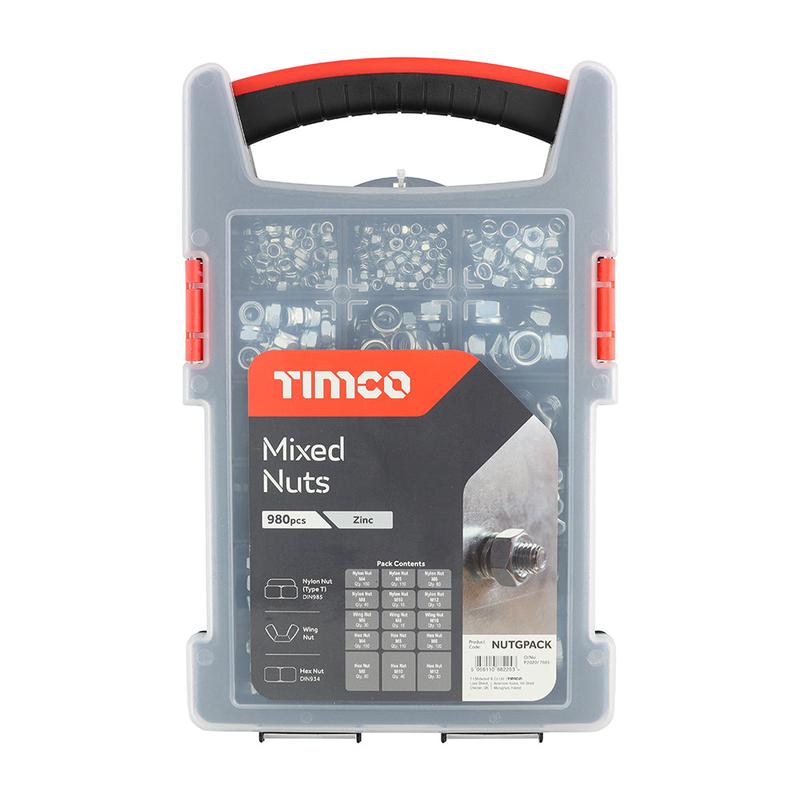 TIMCO Mixed Nuts Grab Pack – Zinc – 980pcs – 980 Pieces Tray