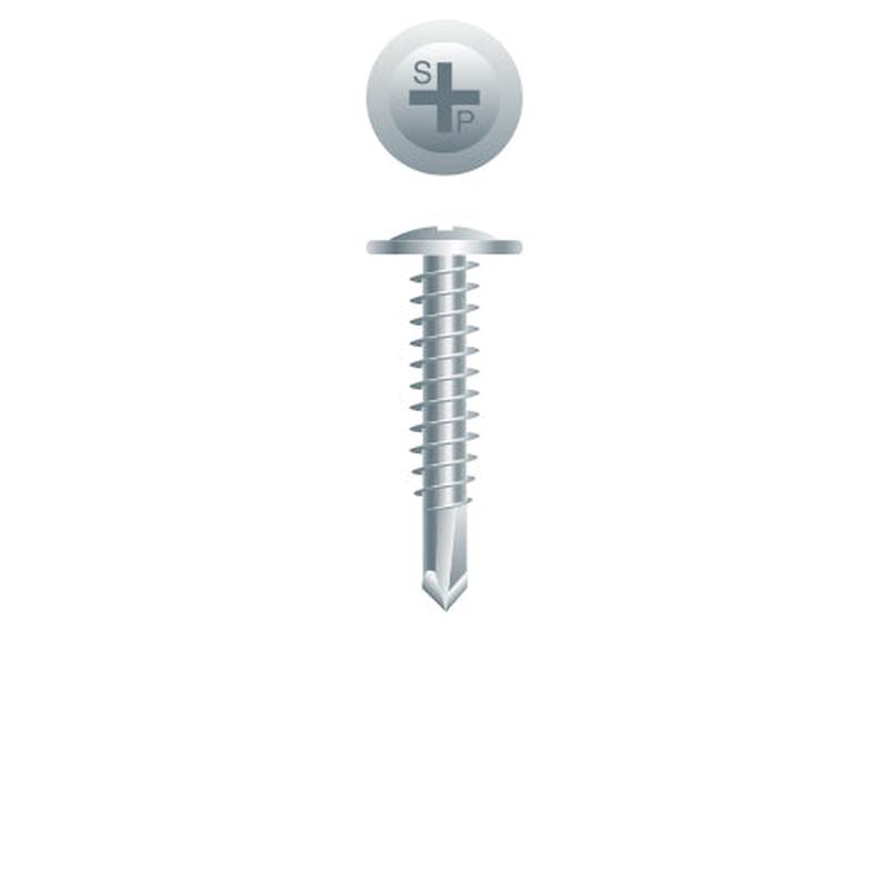Strong-Point M1032Z Phillips Modified Truss (R/W) Head, Zinc Plated, 10-16 x 4, #3 Point, Box of 1,000 Self-Drilling Screws