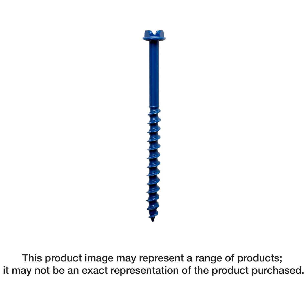 Simpson Strong-Tie TNT18214H Titen Turbo, 3/16-in. x 2-1/4-in. Hex-Head Concrete and Masonry Screw, Blue, 100-Pack