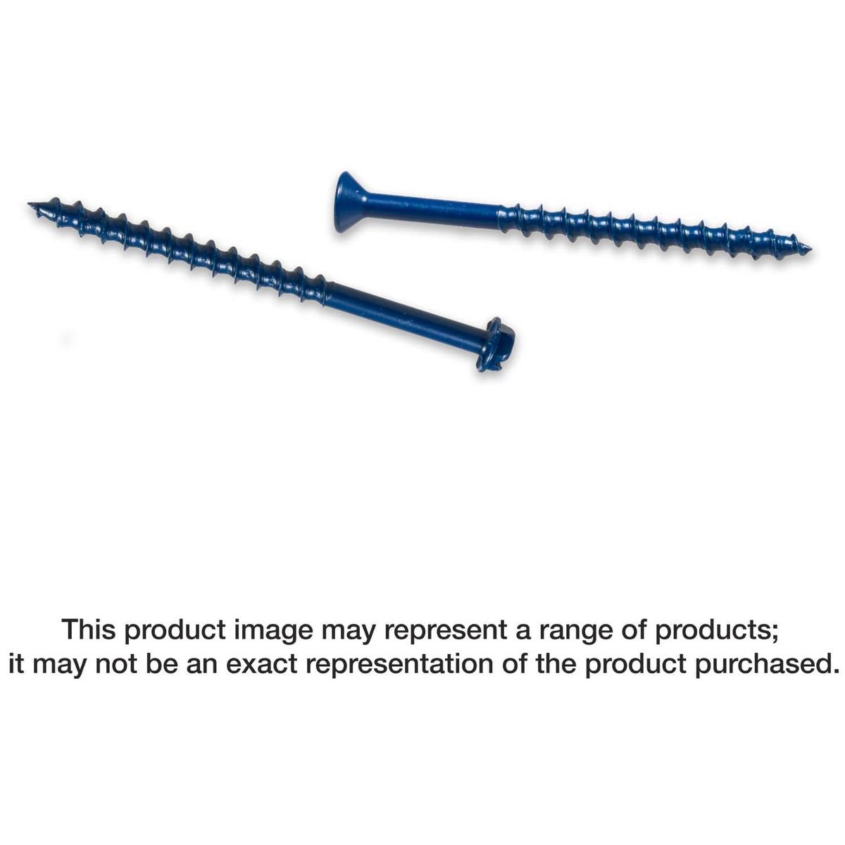 Simpson Strong-Tie TNT25234HC25 Titen Turbo, 1/4-in. x 2-3/4-in. Hex-Head Concrete and Masonry Screw, Blue, 25-Pack