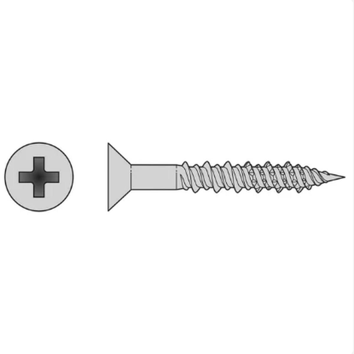 Simpson T08J075FXC Marine Screw, Flat Head #8 x 3/4 in. #2 Phillips Drive, Type 316