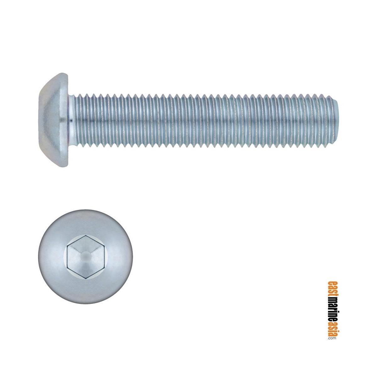 Stainless Steel 316 Machine Screw Hexagon Socket Button Head (ISO 7380-1) - M6 x 40 mm | Pack of 10 | Pack (112909)