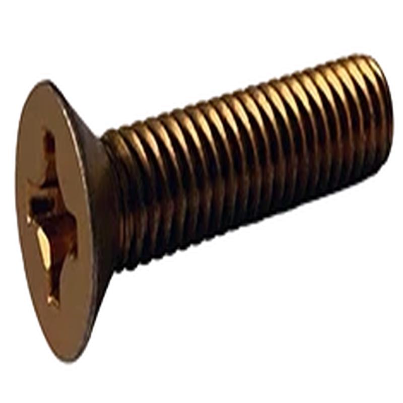 [5000 BULK] Machine Screws Phil Flat 100 Steel Cadmium Yellow Plated (MS24693) 6/32 X 5/8