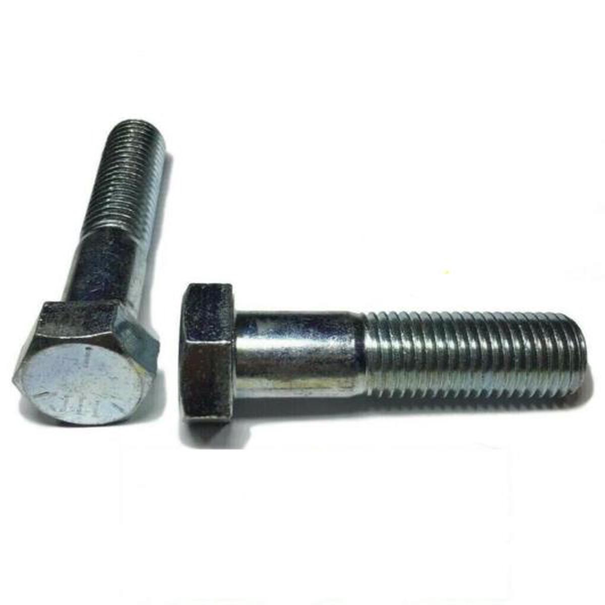 (Qty 4) 1"-8 x 5-1/2" Hex Bolt Zinc Plated Grade 5 Cap Screw Partial Thread