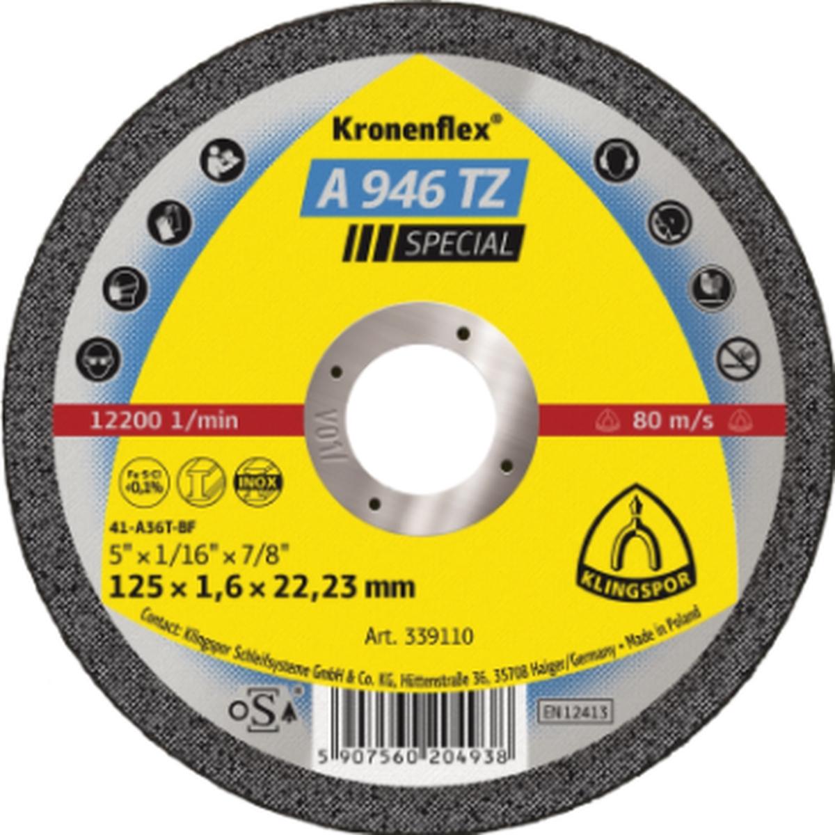 Klingspor Ultra-Thin Cut-Off Wheels - A946TZ 9"X5/64"X7/8" TY 41