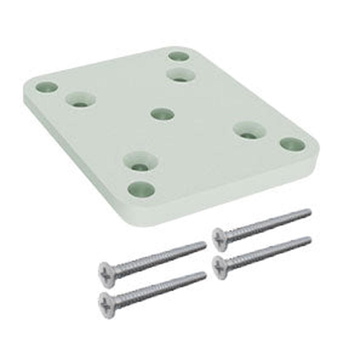 65x65mm post base plate set POWDER COATED ALUMINIUM - Surfmist