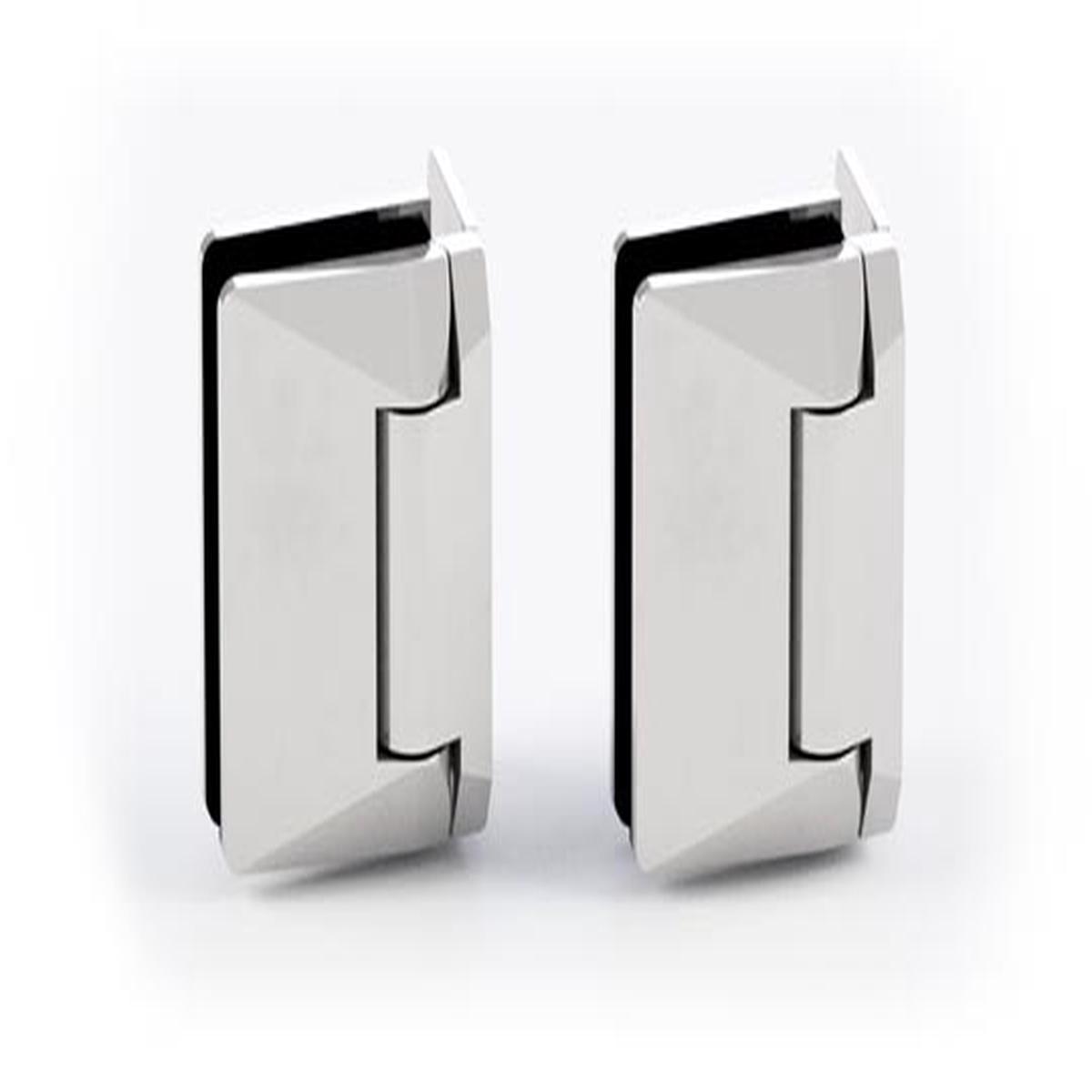 Atlantic 530 Soft Close Hinge, Glass Pool Fence Hinge, Suits Polaris cutouts. - Polished | Glass to Wall