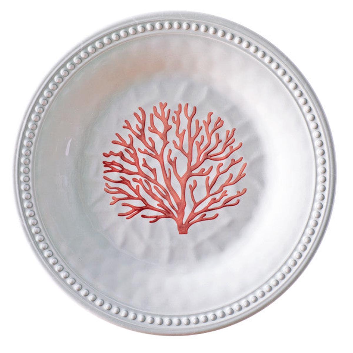 MELAMINE DESSERT PLATE HARMONY  CORAL, 6 PCS