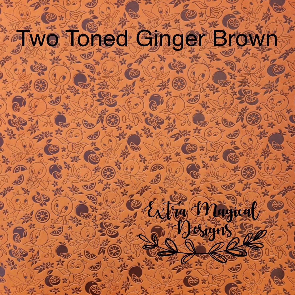 Orange Bird Embossed Vinyl 18 inch Rolls A - Two Toned Ginger Brown