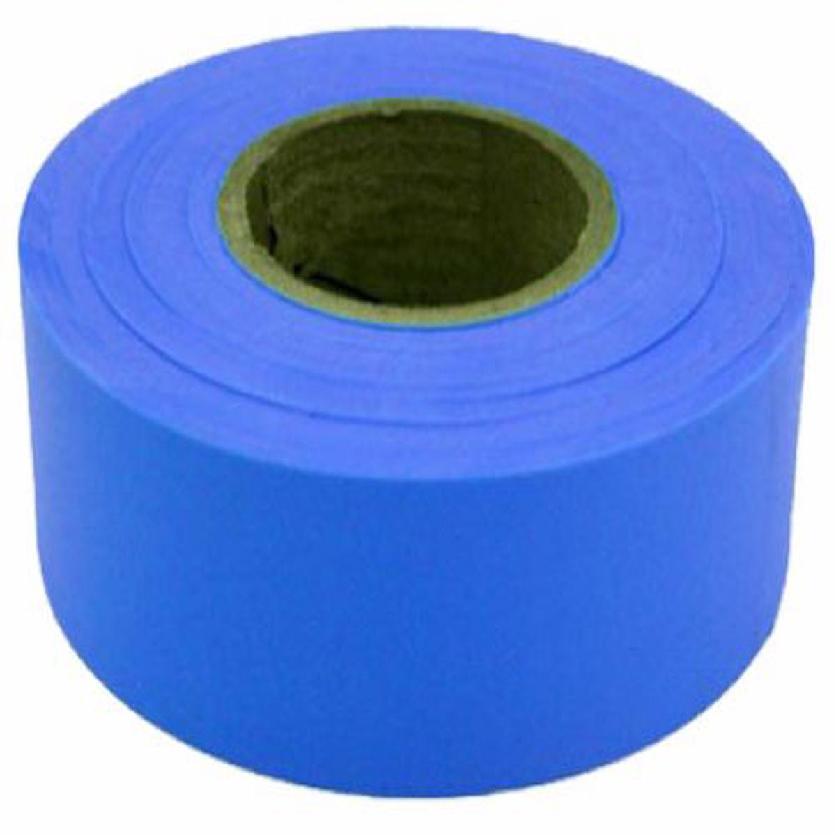 Hanson 17023 1-3/16" x 300' ft Bright Blue Vinyl Flagging Ribbon Marking Tape - Quantity of 48