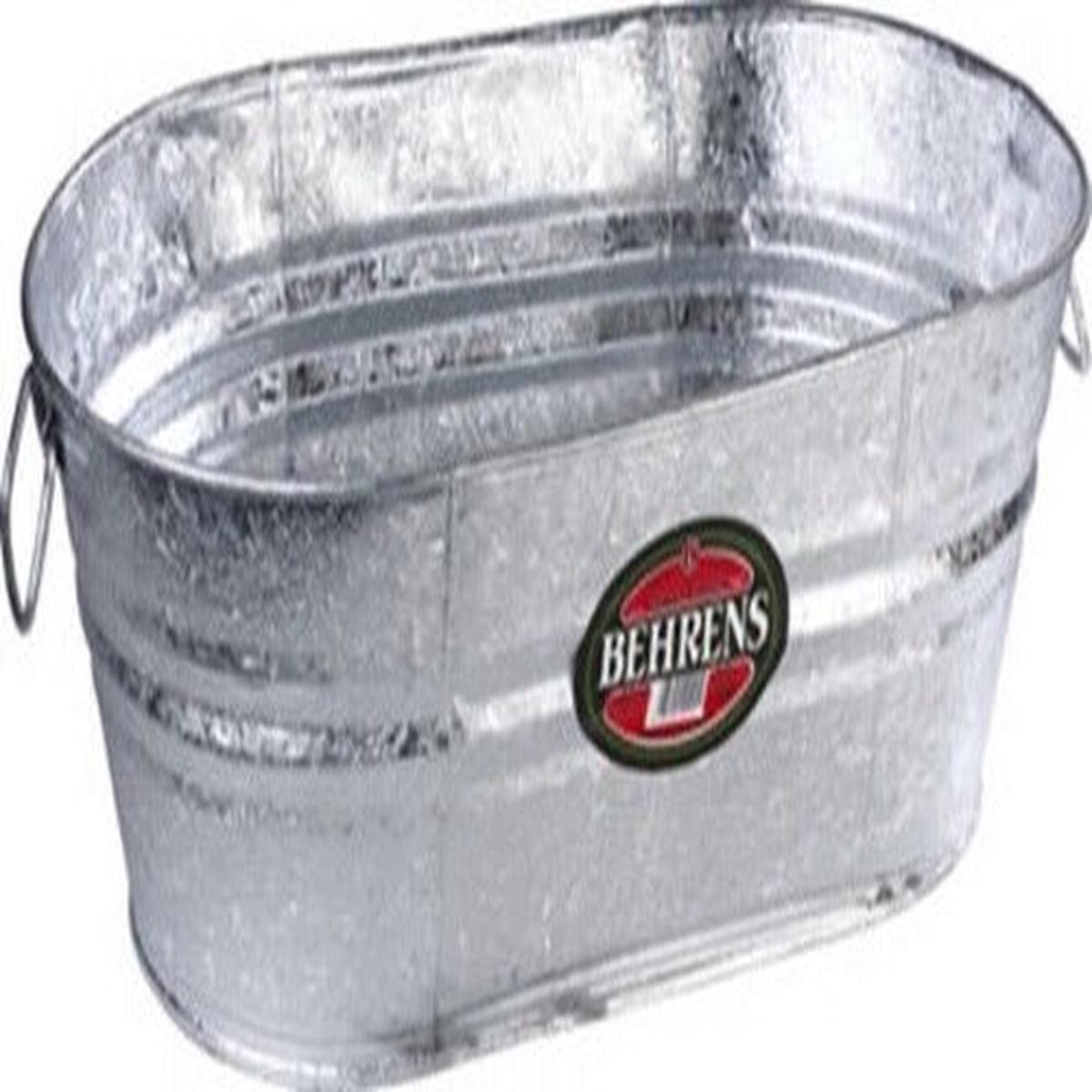 Behrens 00-OV 4-Gallon Galvanized Steel Oval Planter / Tub / Ice Bucket - Quantity of 4