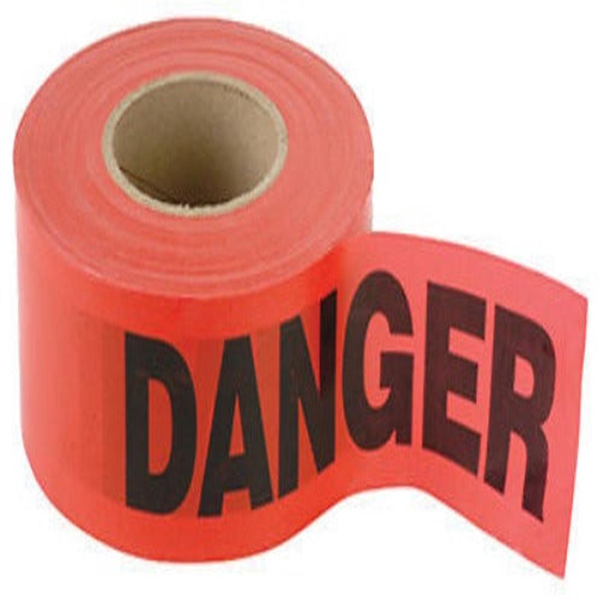 Hanson C H 16003 1000' Foot x 3" 2mm Roll of Red Danger Vinyl Safety Tape - Quantity of 12