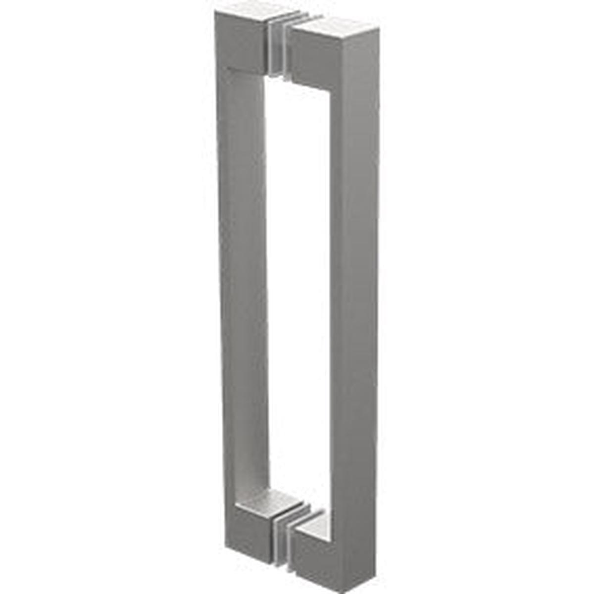 Zurich Square D handle - 250mm long, Shower Screen D Handle - Satin Chrome - Pearl Satin