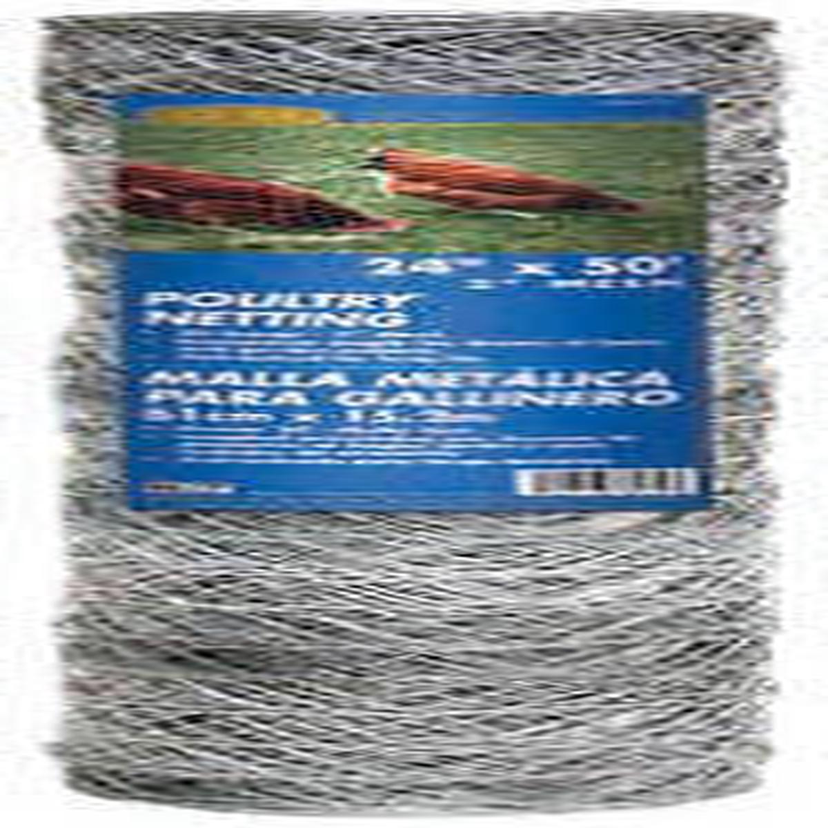 G&B 308444B 60" x 50' ft 1" Mesh Galvanized Poultry Netting Chicken Wire Fence