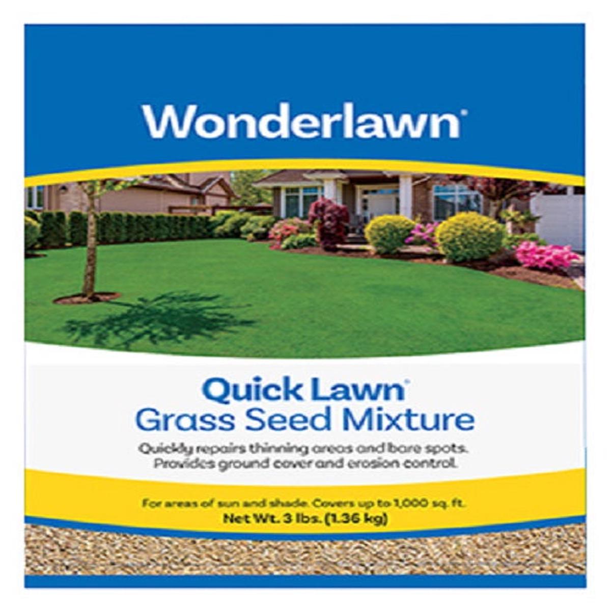 Wonderlawn 135936 3 lb Quick Lawn Grass Seed Annual / Perennial Ryegrass Mix - Quantity of 2 bags