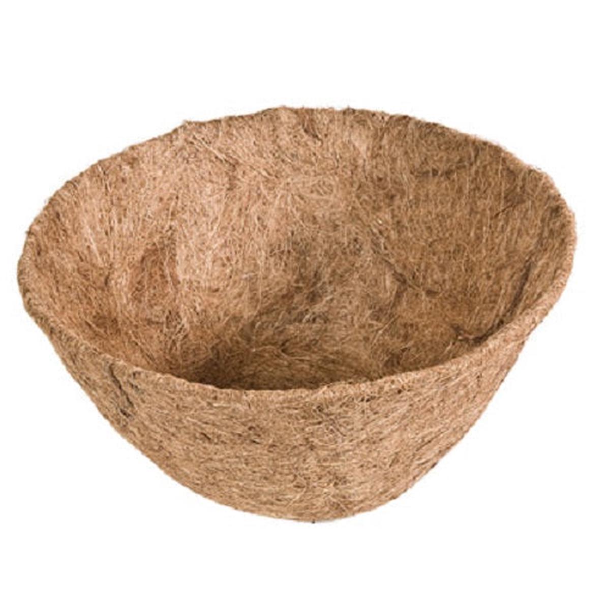 Panacea 88593GT 7.5" x 16" Round Coco Fiber Plant Basket Liner - Quantity of 12