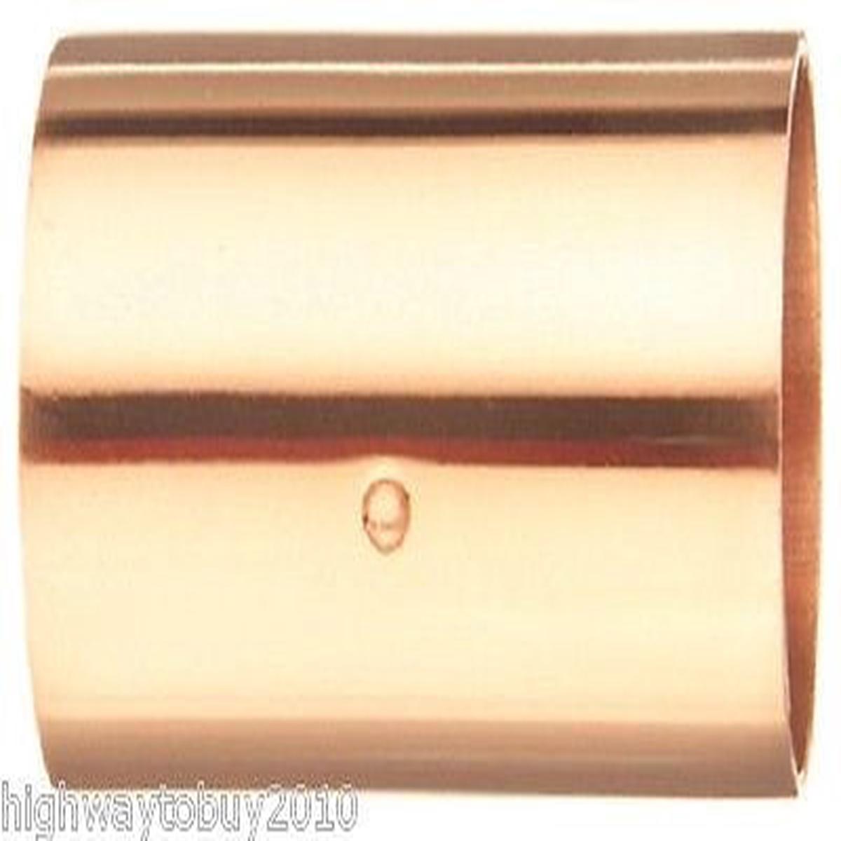 (100) 3/8" x 3/8" Wrot Copper Pipe Couplings w Stop