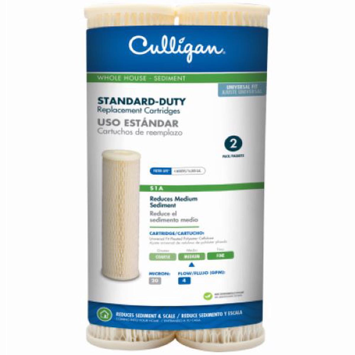 Culligan S1A-D 2-Count Pack of Whole House Sediment Water Filter Cartridges - Quantity of 2