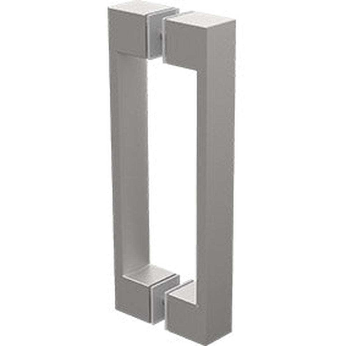Zurich Square D handle - 180mm long - Satin Chrome - Pearl Satin