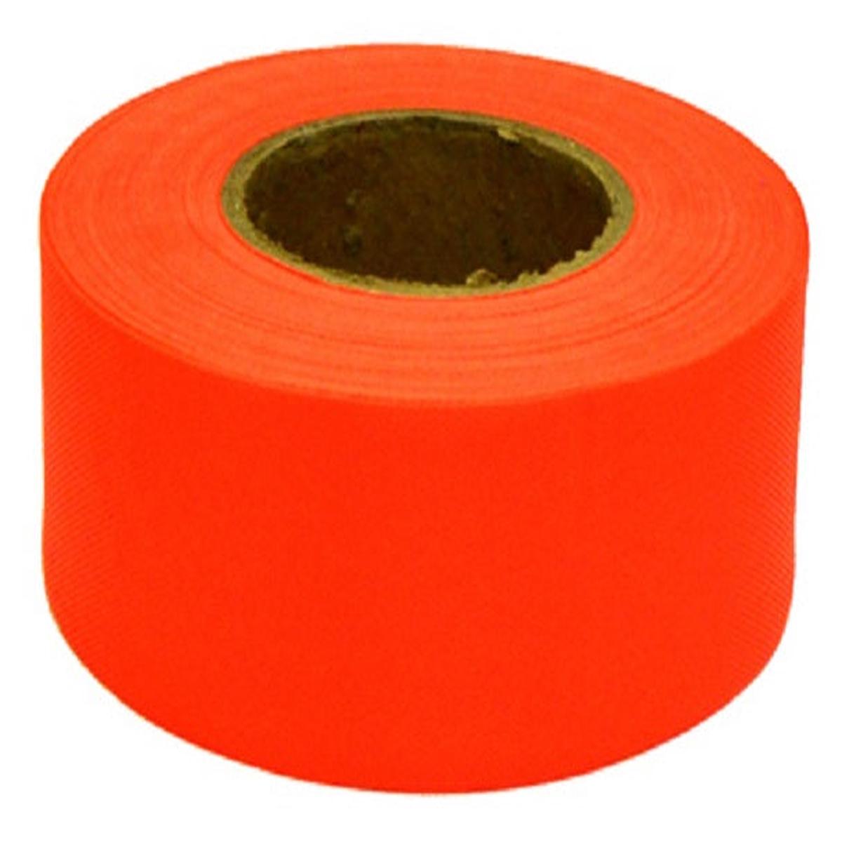 Hanson 17000 150 ft Glo Orange Vinyl Flagging Tape / Marking Ribbon - Quantity of 72