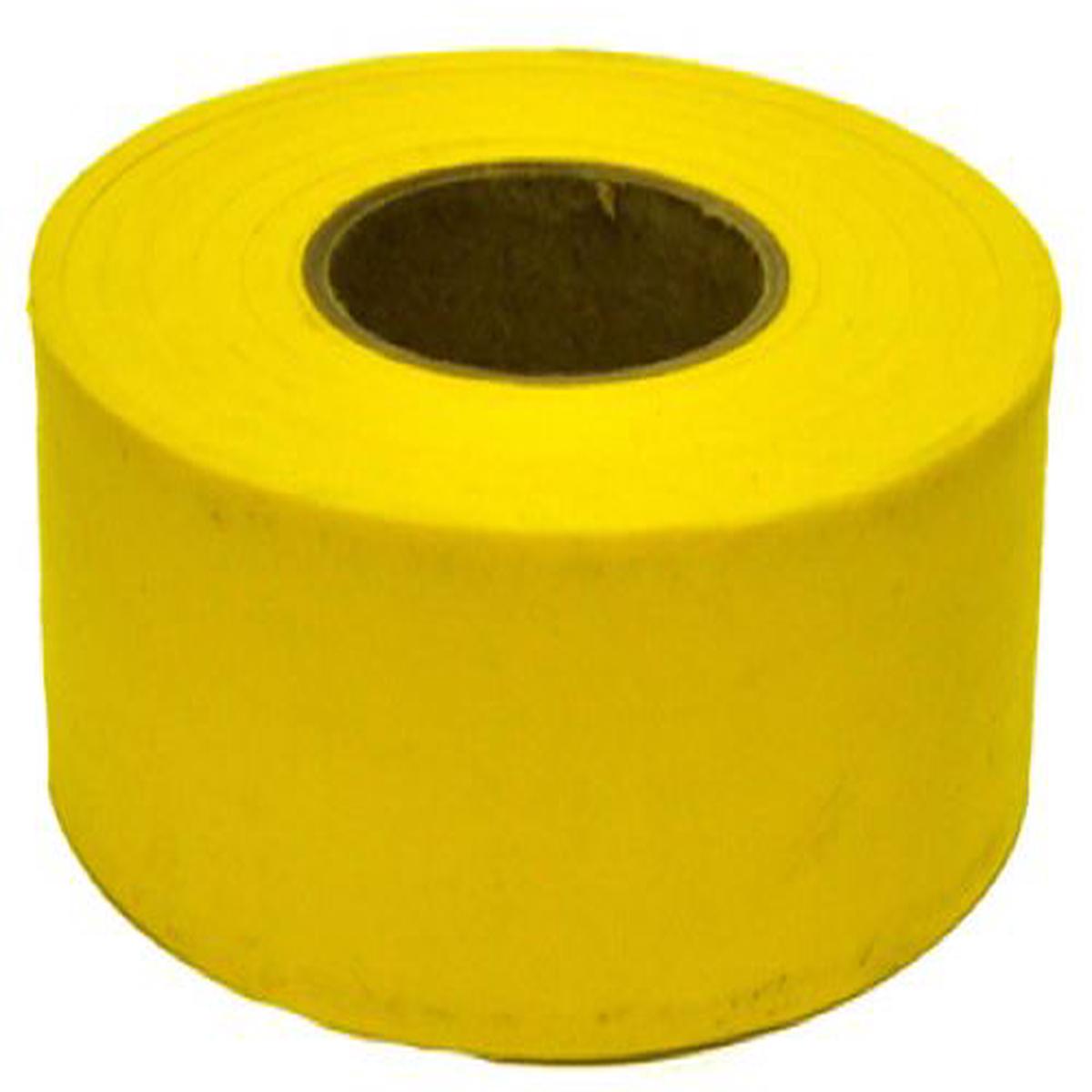 Hanson 17024 1-3/16" x 300' ft Bright Yellow Vinyl Flagging Ribbon Marking Tape - Quantity of 24