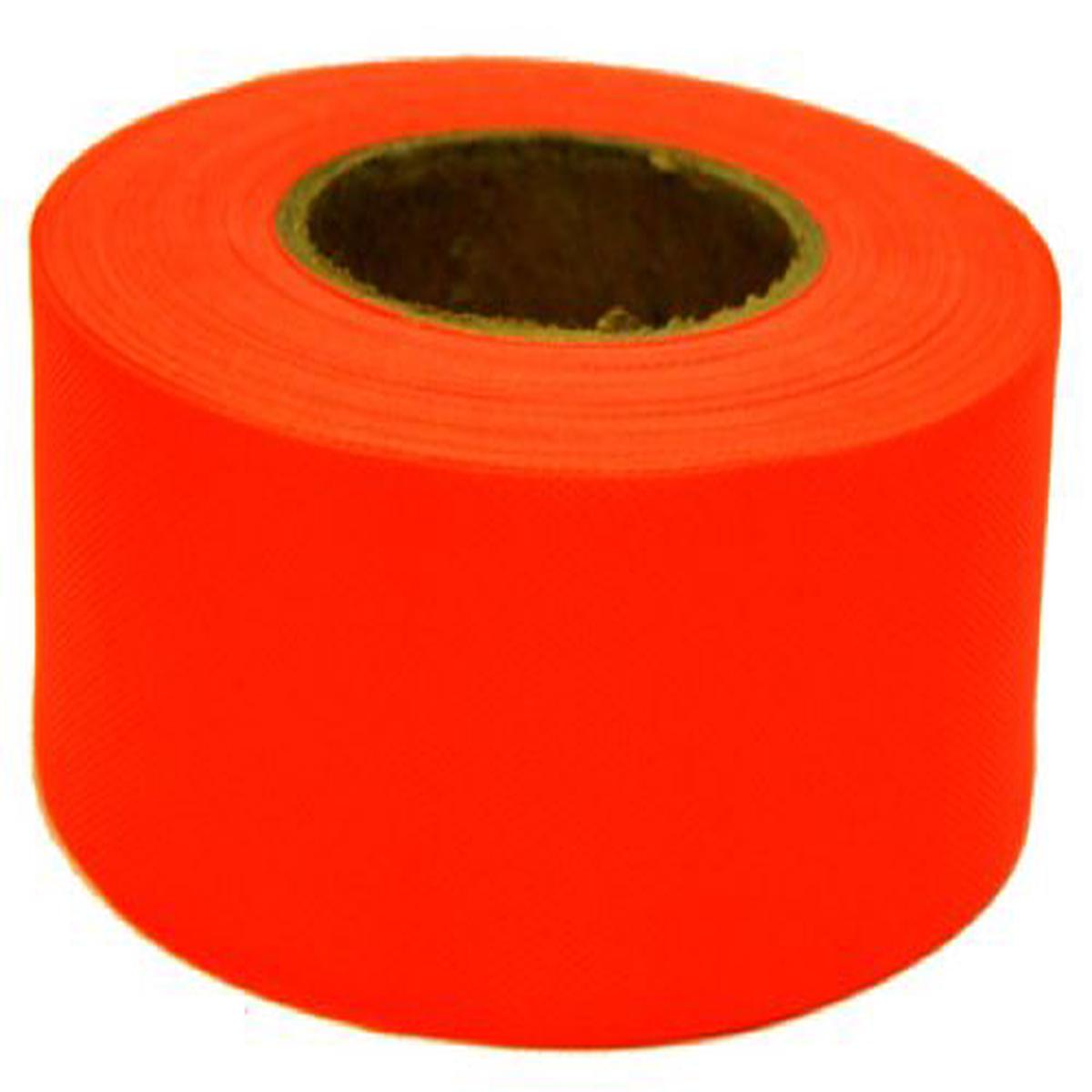 Hanson 17022 1-3/16" x 300' ft Bright Orange Vinyl Flagging Ribbon Marking Tape - Quantity of 24