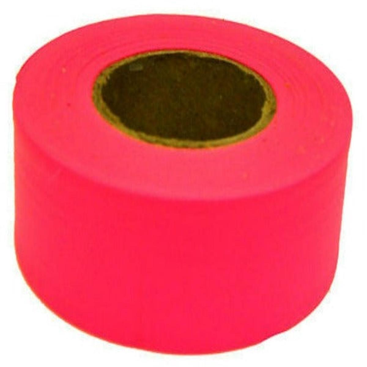 Hanson 17003 150 ft Glo Pink Vinyl Flagging Tape / Marking Ribbon - Quantity of 48