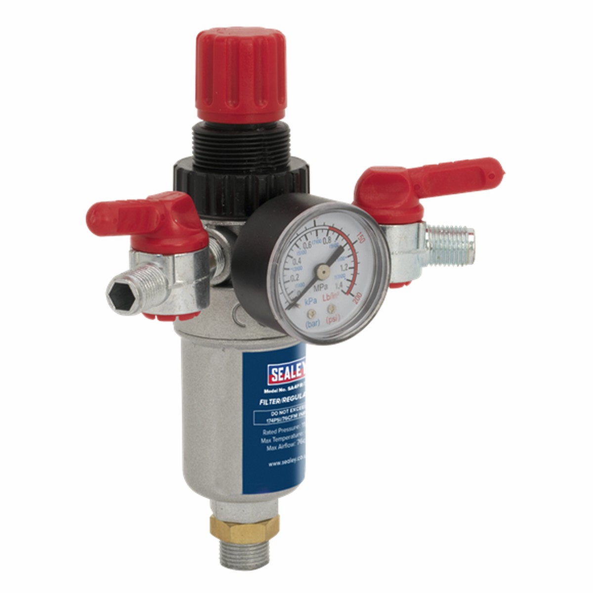 Sealey SA4FR38 Air FilterRegulator 38BSP Male - 14BSP Male