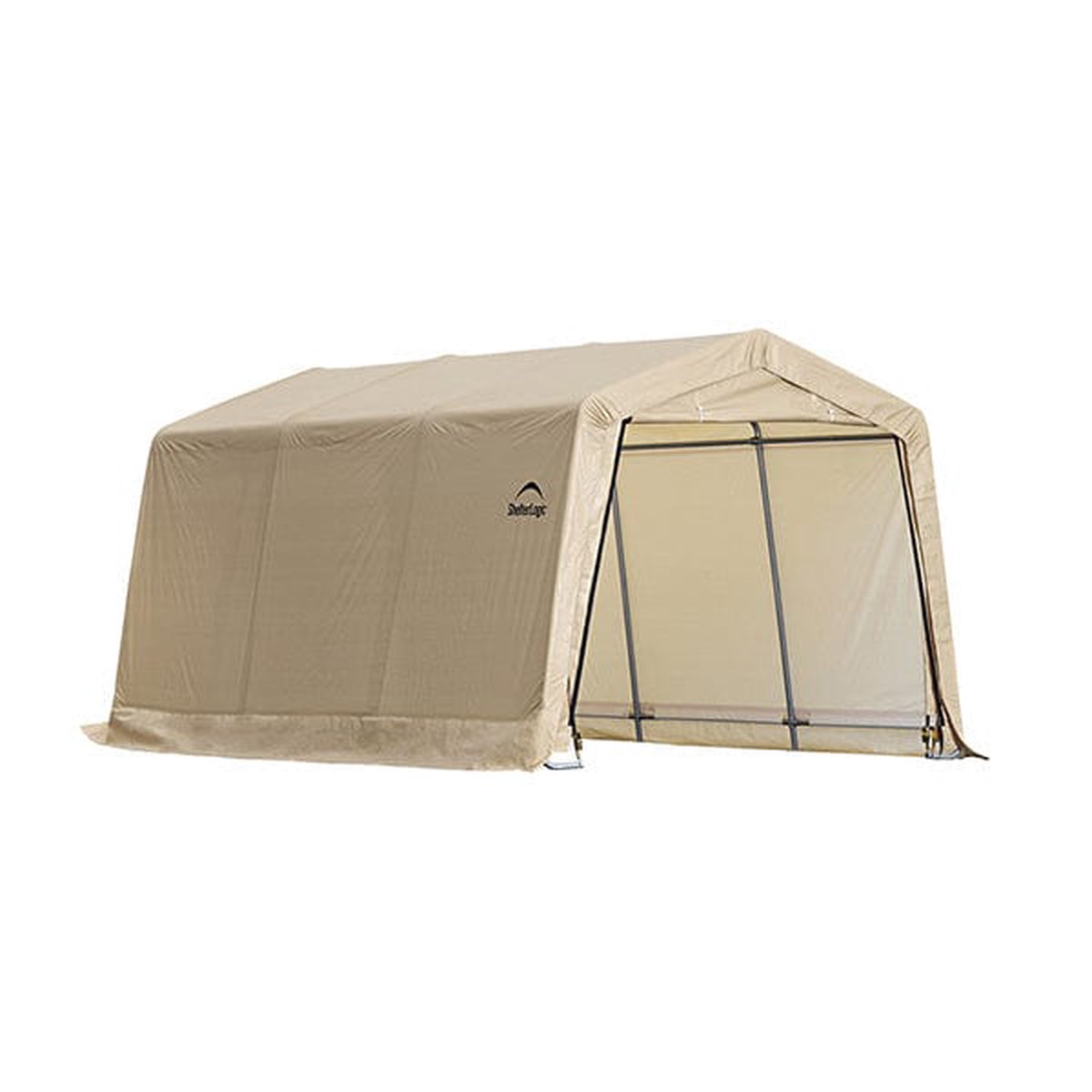 Auto Shelter 10 x 15 x 8 Peak Style Instant Garage Sandstone