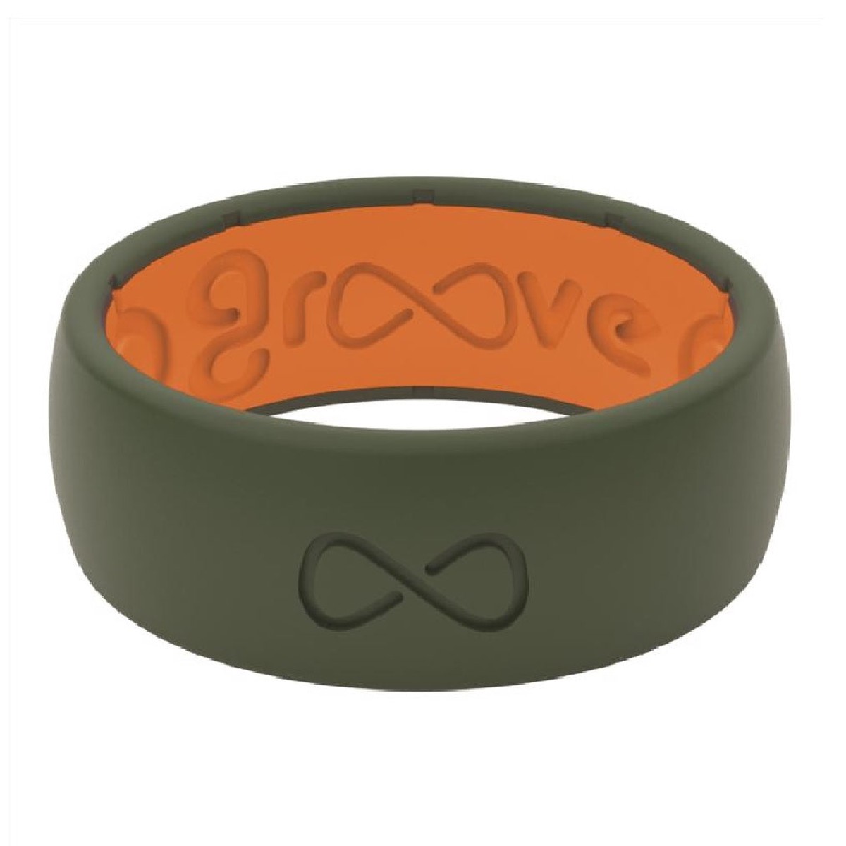 Groove Life R1-010-10 Round Mens Ring GreenOrange
