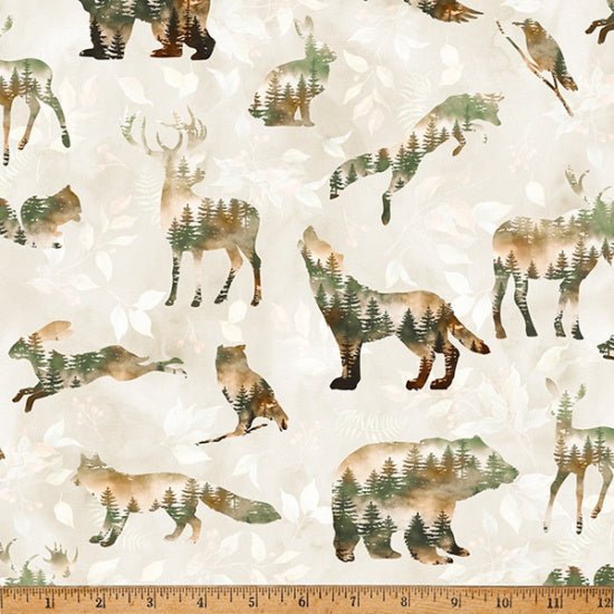 Silhouettes on NATURAL Woodsy and Whimsy by Hoffman (14 yard)