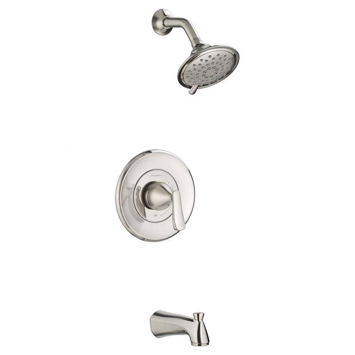 American Standard Chatfield Brushed Nickel Brass 3 settings Tub and Shower Trim Kit 18 gpm