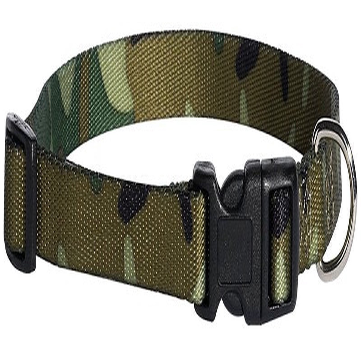 Casual Canine ZA6741 10 43 Dog Collar D-Ring Link 10 to 16 in L Collar 58 in W Collar Nylon Green Camo