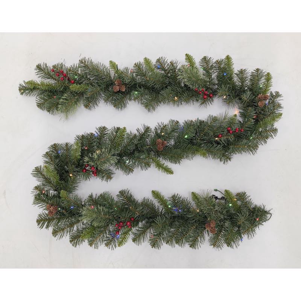 Celebrations 12 in D X 9 ft L LED Prelit Mixed Pine Color Changing Battery Operated Garland