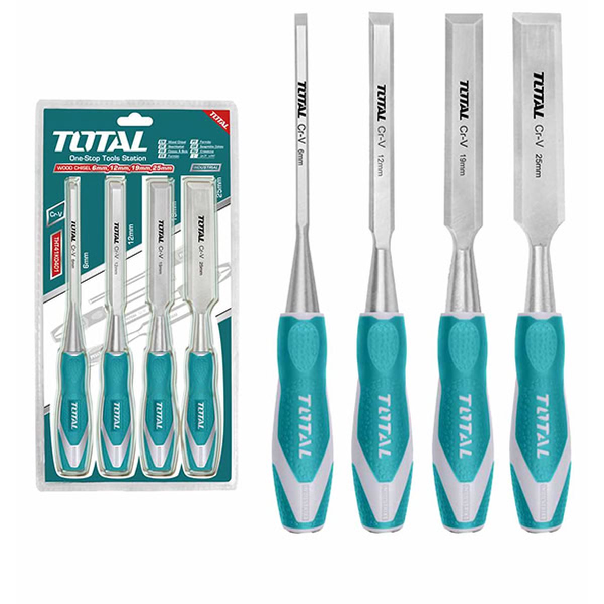 4 Pcs Wood Chisel Total THT41K0401